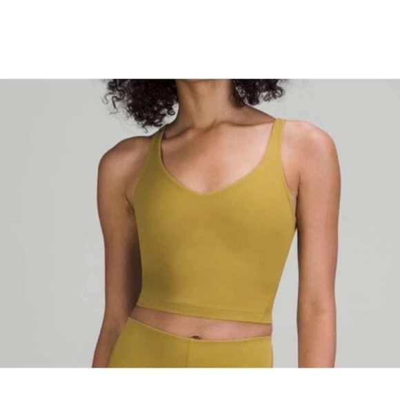 lululemon athletica Tops - Lululemon Align Crop Tank Top Yellow Olive Size 6